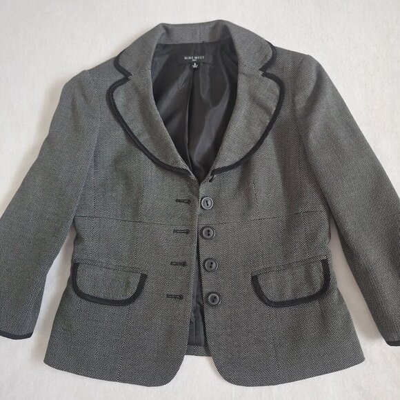 💙 Nine West Speckeled Blazer Size 6 Formal Office Fall Winter - Picture 2 of 8